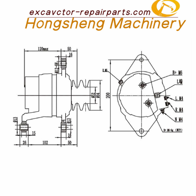 600-825-3151 альтернатор 24V 40A двигателя 6D125 KOMATSU PC400-6 генератора экскаватора